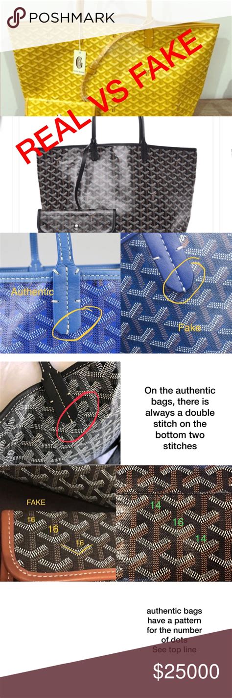 goyard bag real vs fake|how to identify a Goyard handbag.